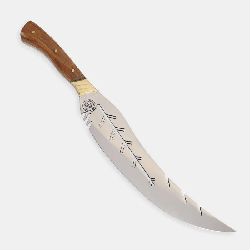 Faca Churrasco Artesanal Personalizada Turca Folha | Aço Inox 11"