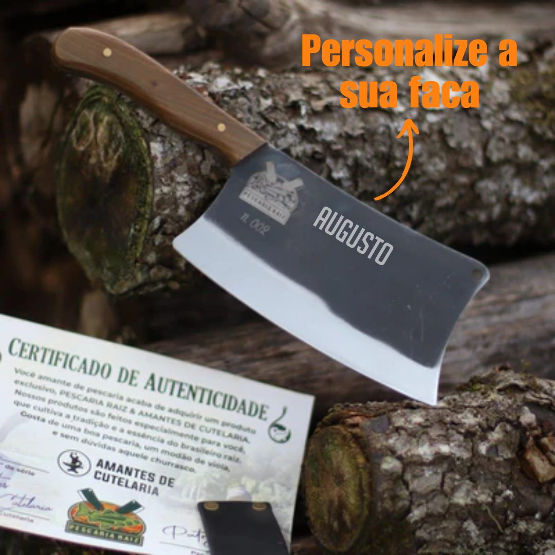 Cutelo Churrasco Artesanal Personalizado Raiz | Brut Forge 7"