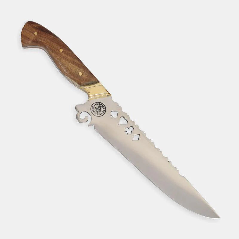 Faca Churrasco Artesanal Personalizada Cartas | Aço Inox 9"
