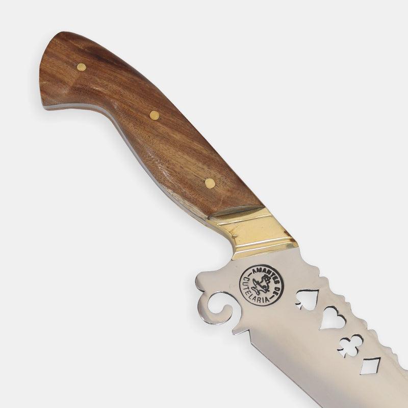Faca Churrasco Artesanal Personalizada Cartas | Aço Inox 9"
