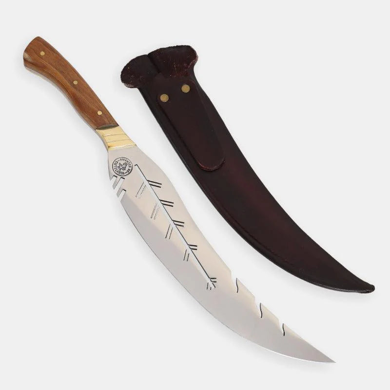 Faca Churrasco Artesanal Personalizada Turca Folha | Aço Inox 11"