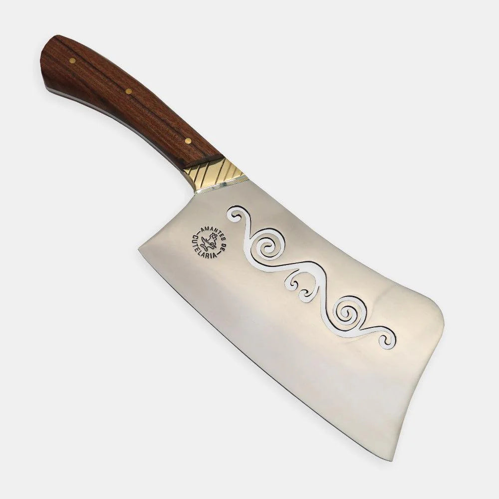 Cutelo Artesanal Personalizado para Churrasco Mustache | Aço Inox 7"