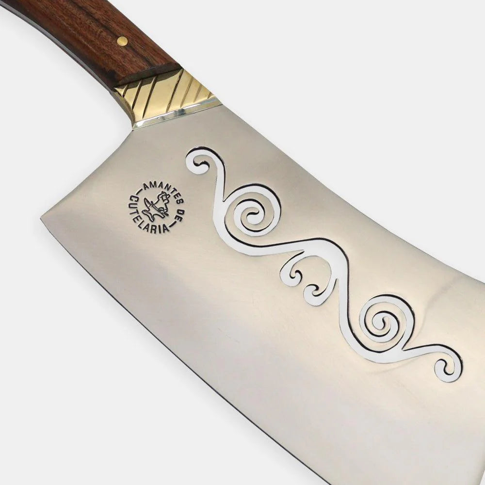 Cutelo Artesanal Personalizado para Churrasco Mustache | Aço Inox 7"