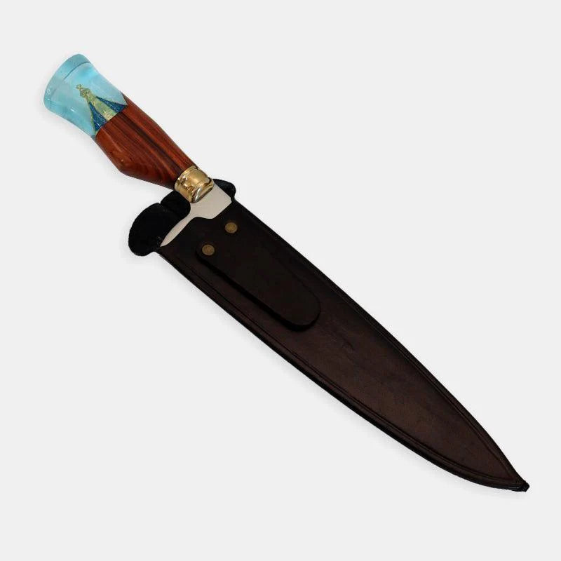 Faca Churrasco Artesanal Personalizada Nossa Senhora | Aço Inox 10"