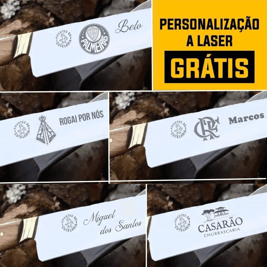 Cutelo Comprido Churrasco Artesanal | Aço Inox 9"