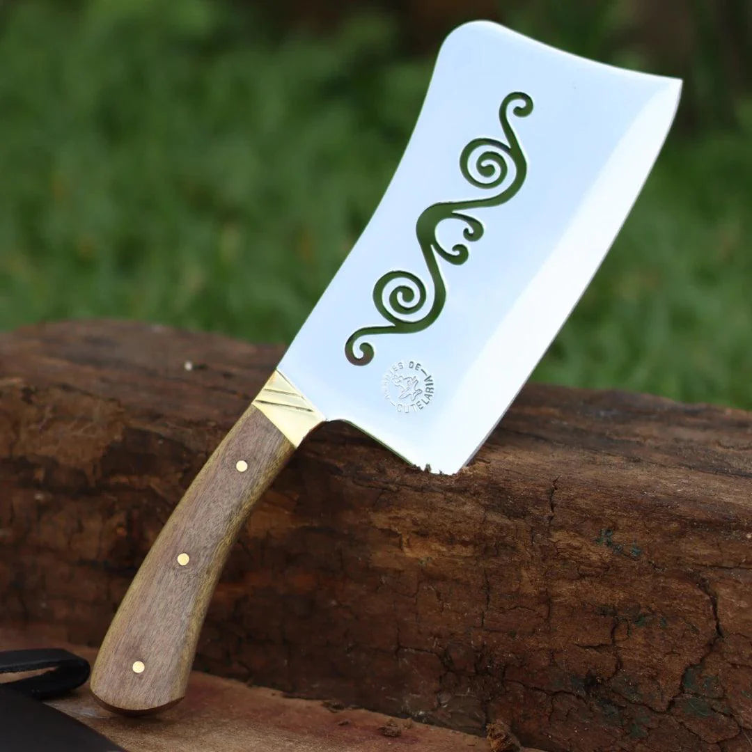Cutelo Artesanal Personalizado para Churrasco Mustache | Aço Inox 7"