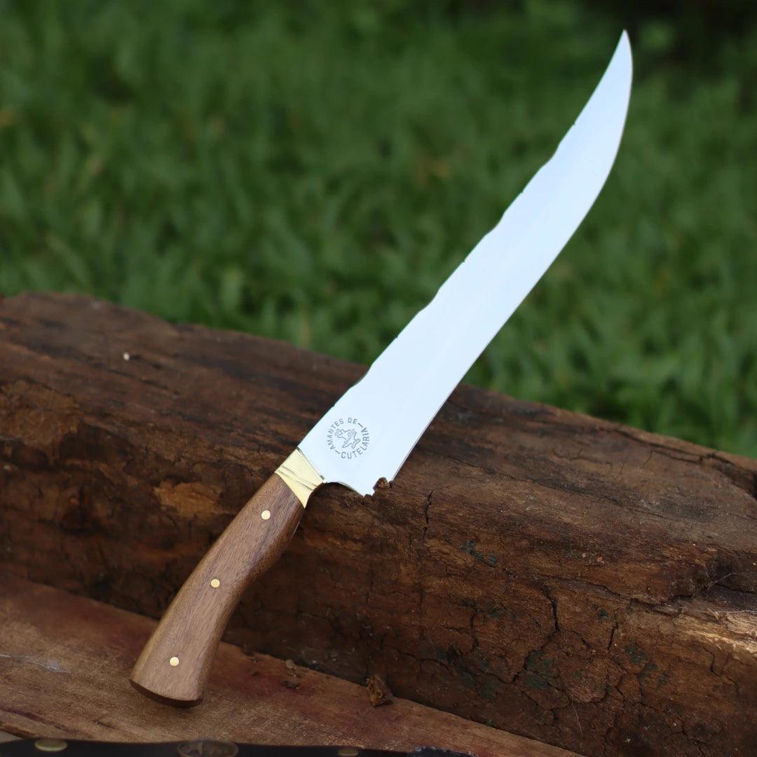 Faca Churrasco Artesanal Personalizada Fileteira | Aço Inox 10"