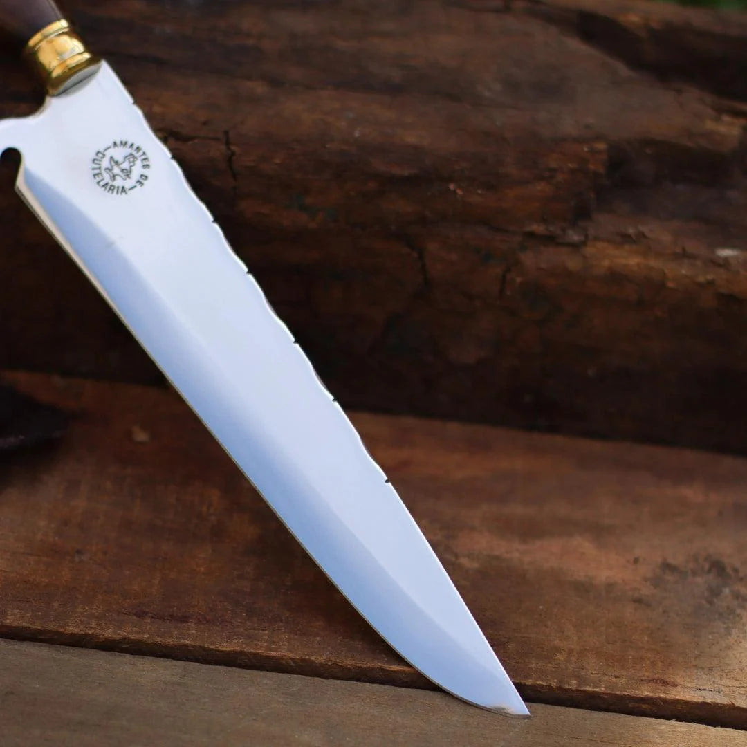 Faca Churrasco Artesanal Personalizada Trator e Soja | Aço Inox 10"