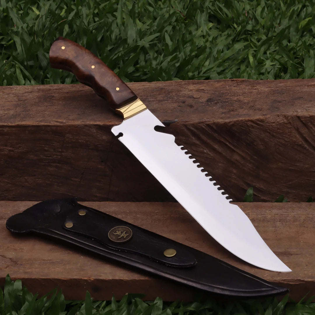 Faca Churrasco Artesanal Personalizada Bowie | Aço Inox 10"