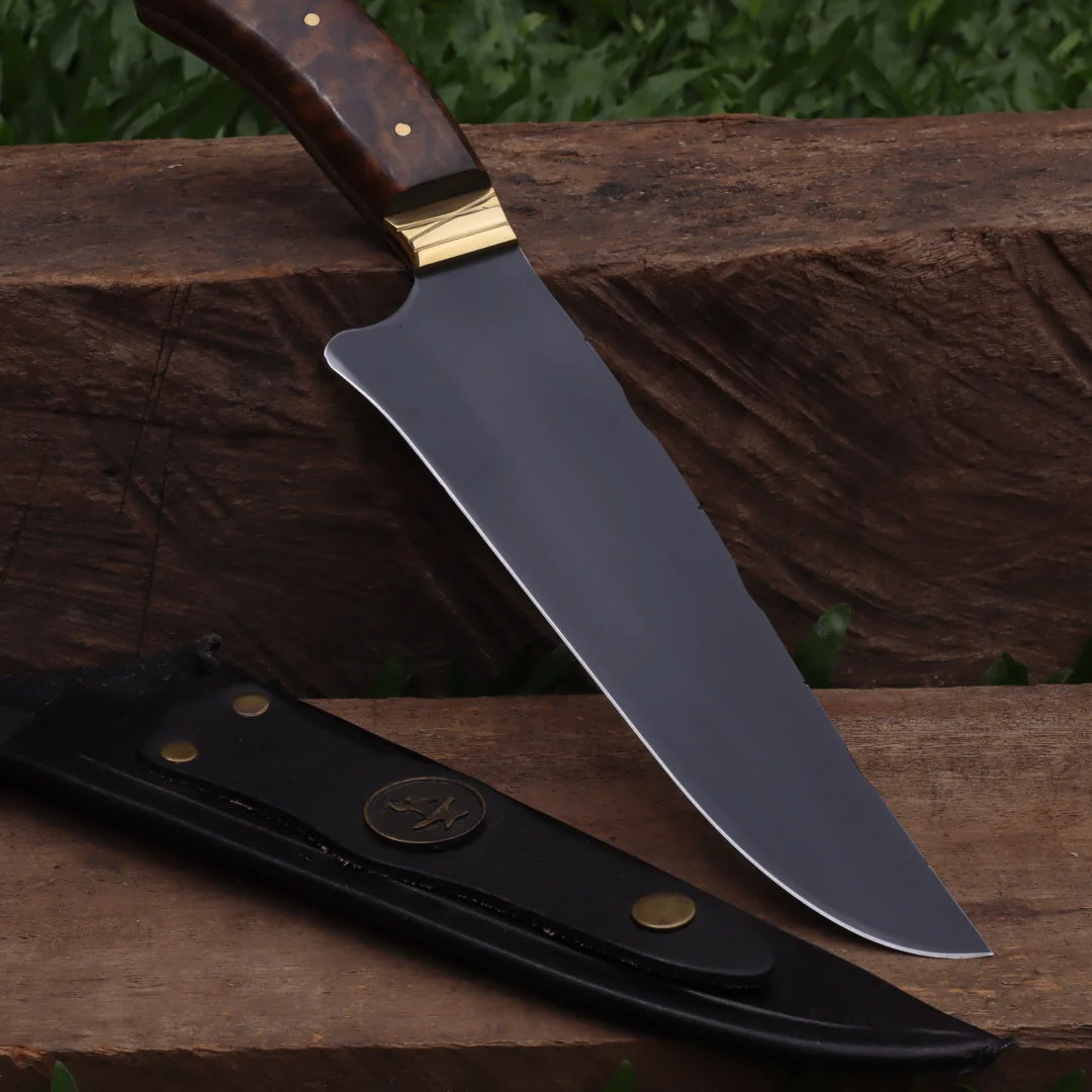 Faca Churrasco Artesanal Personalizada Gaúcha | Carbono Fosfatizado 8"