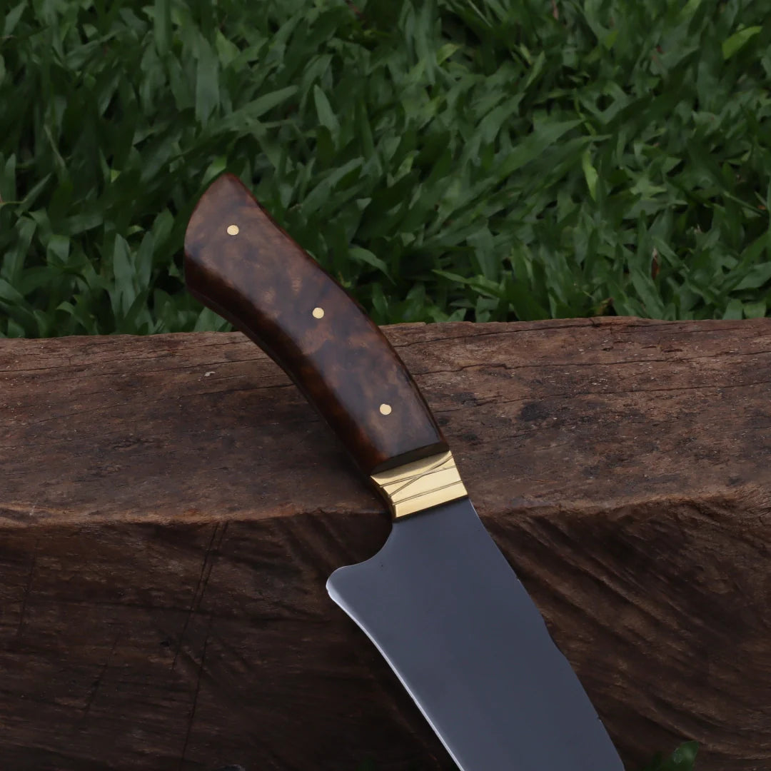 Faca Churrasco Artesanal Personalizada Gaúcha | Carbono Fosfatizado 8"