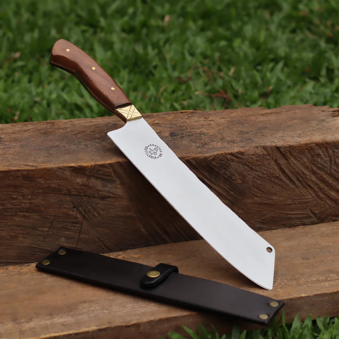 Cutelo Comprido Churrasco Artesanal | Aço Inox 9"