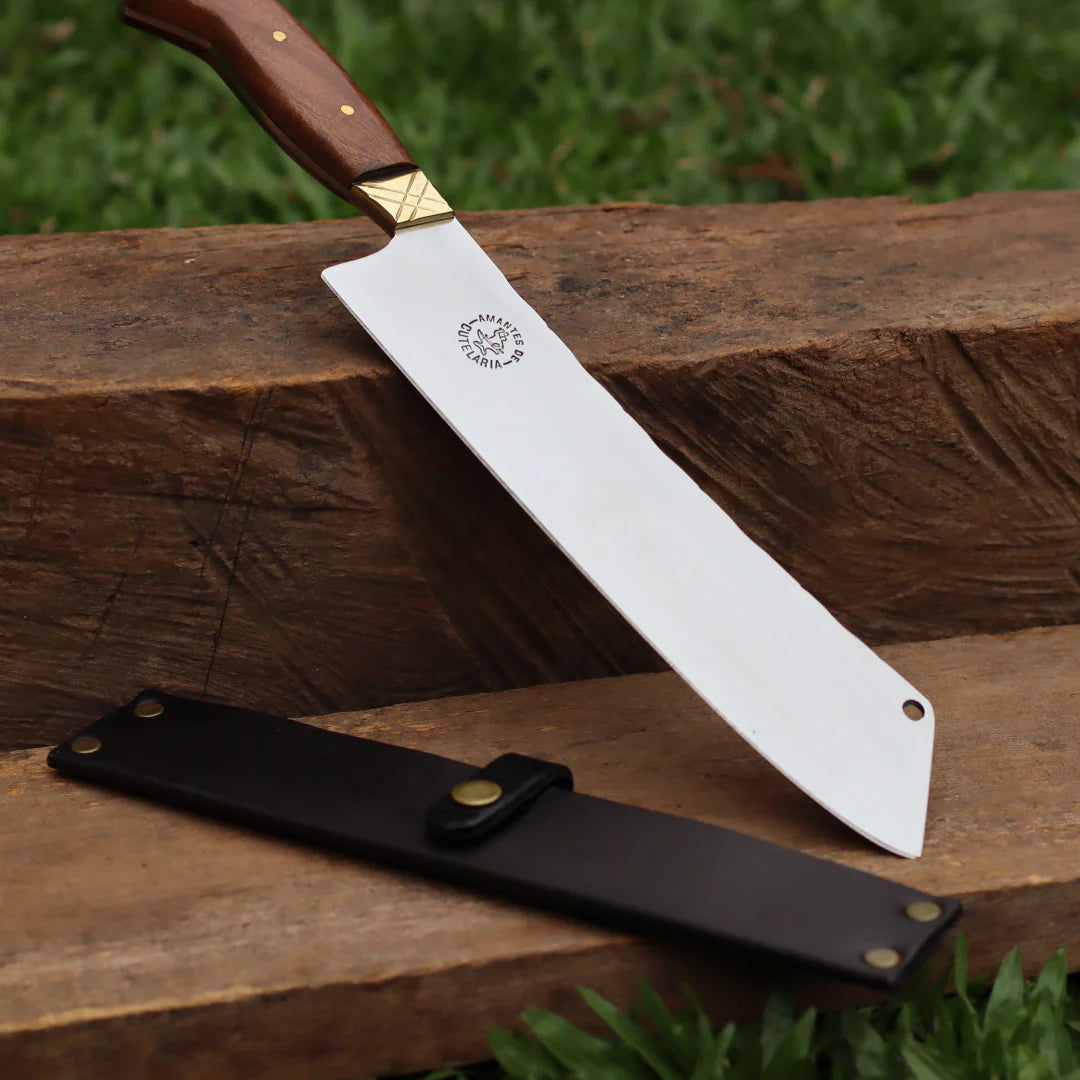 Cutelo Comprido Churrasco Artesanal | Aço Inox 9"