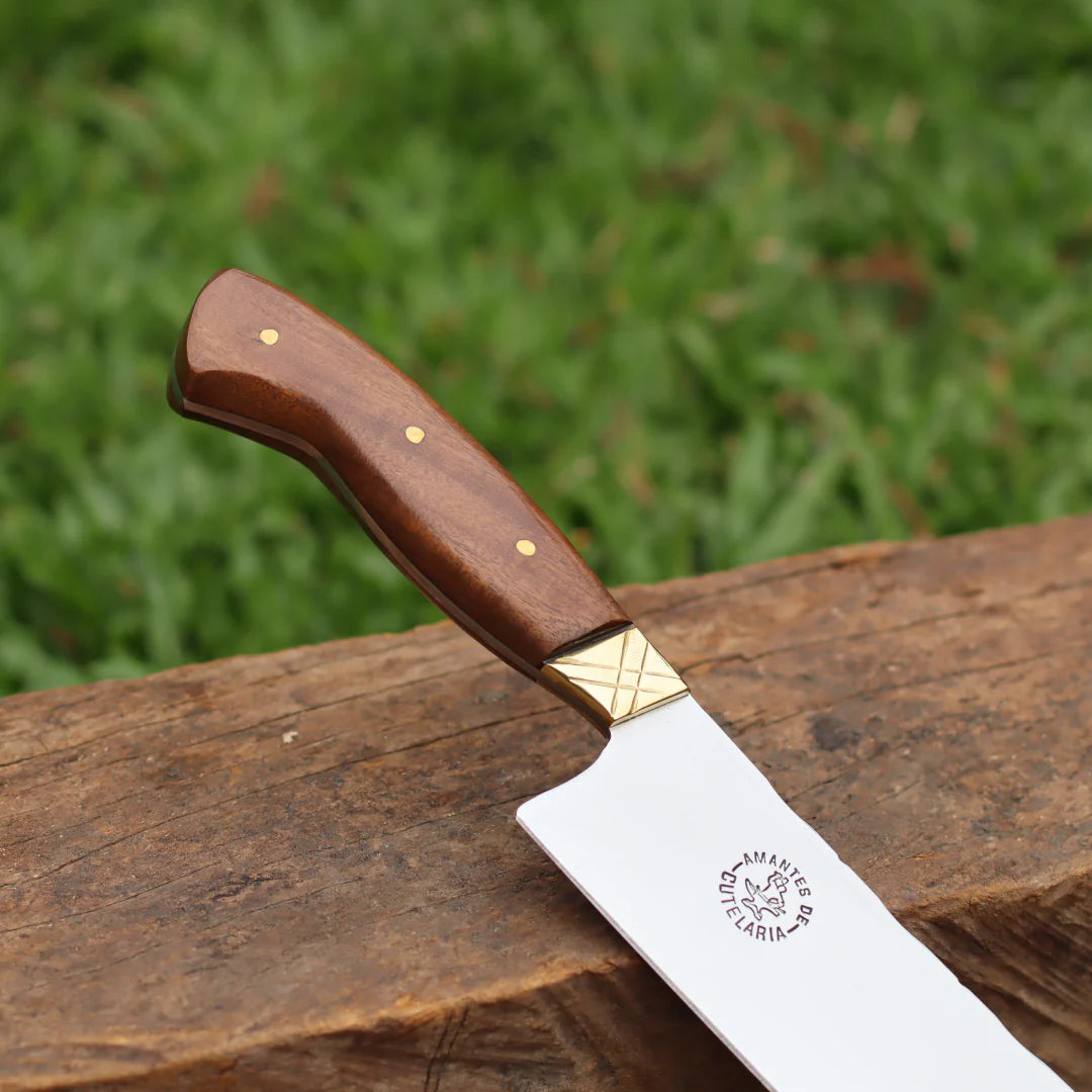 Cutelo Comprido Churrasco Artesanal | Aço Inox 9"