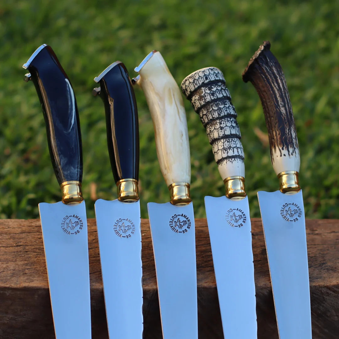 Faca Artesanal para Churrasco Personalizada | Presente | Cervo, Tatu, Cavalo