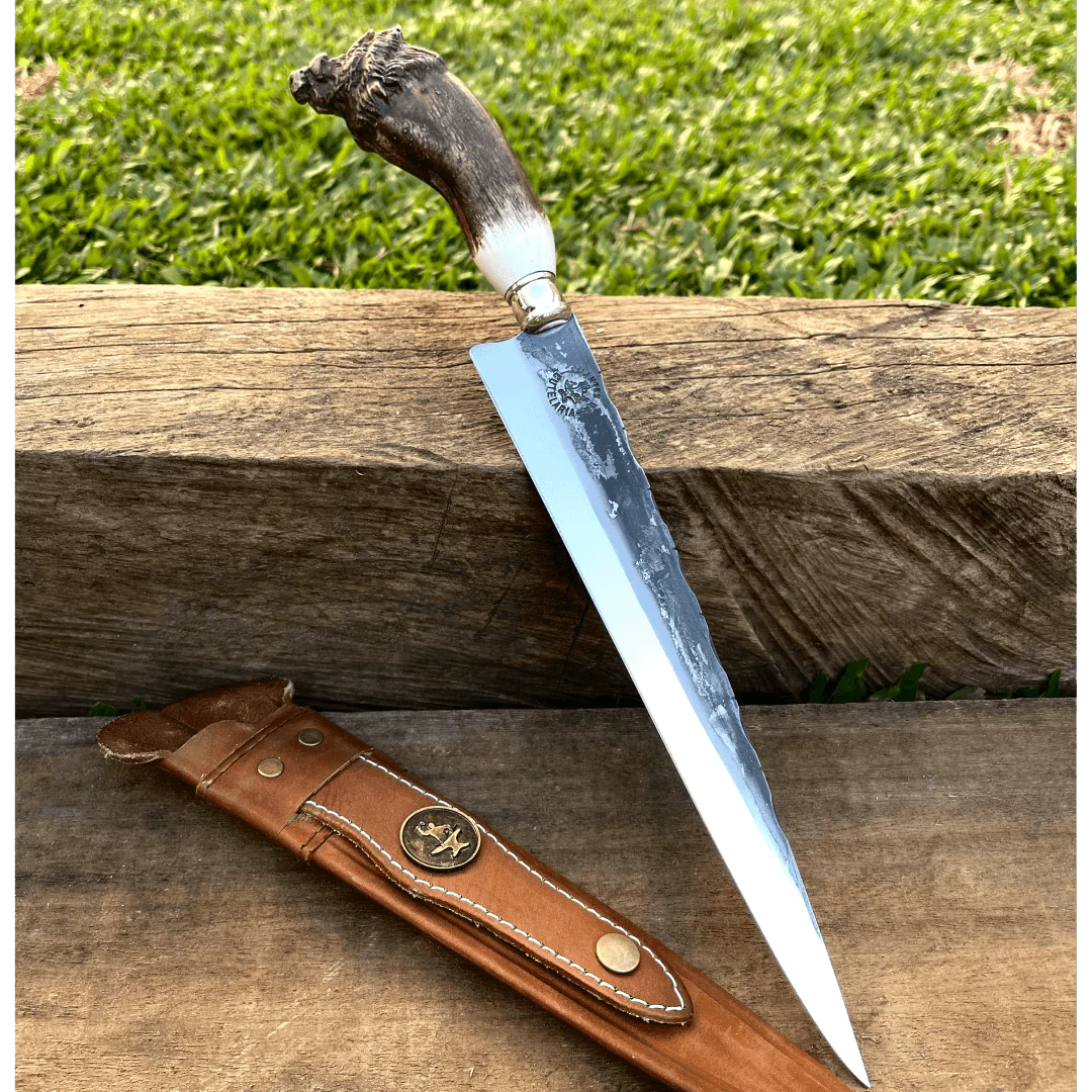 Faca Artesanal para Churrasco Personalizada Animais | Aço Inox 10"
