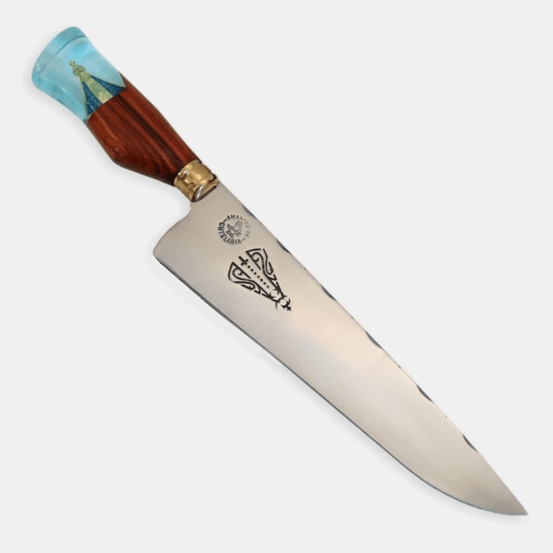 Faca Churrasco Artesanal Personalizada Nossa Senhora | Aço Inox 10"