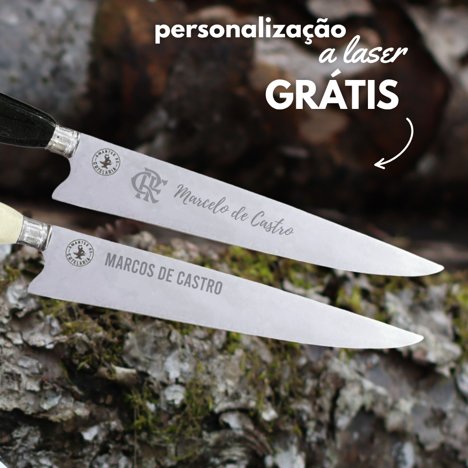 Kit 2 Facas Artesanais para Churrasco Aço Inox  | 9"