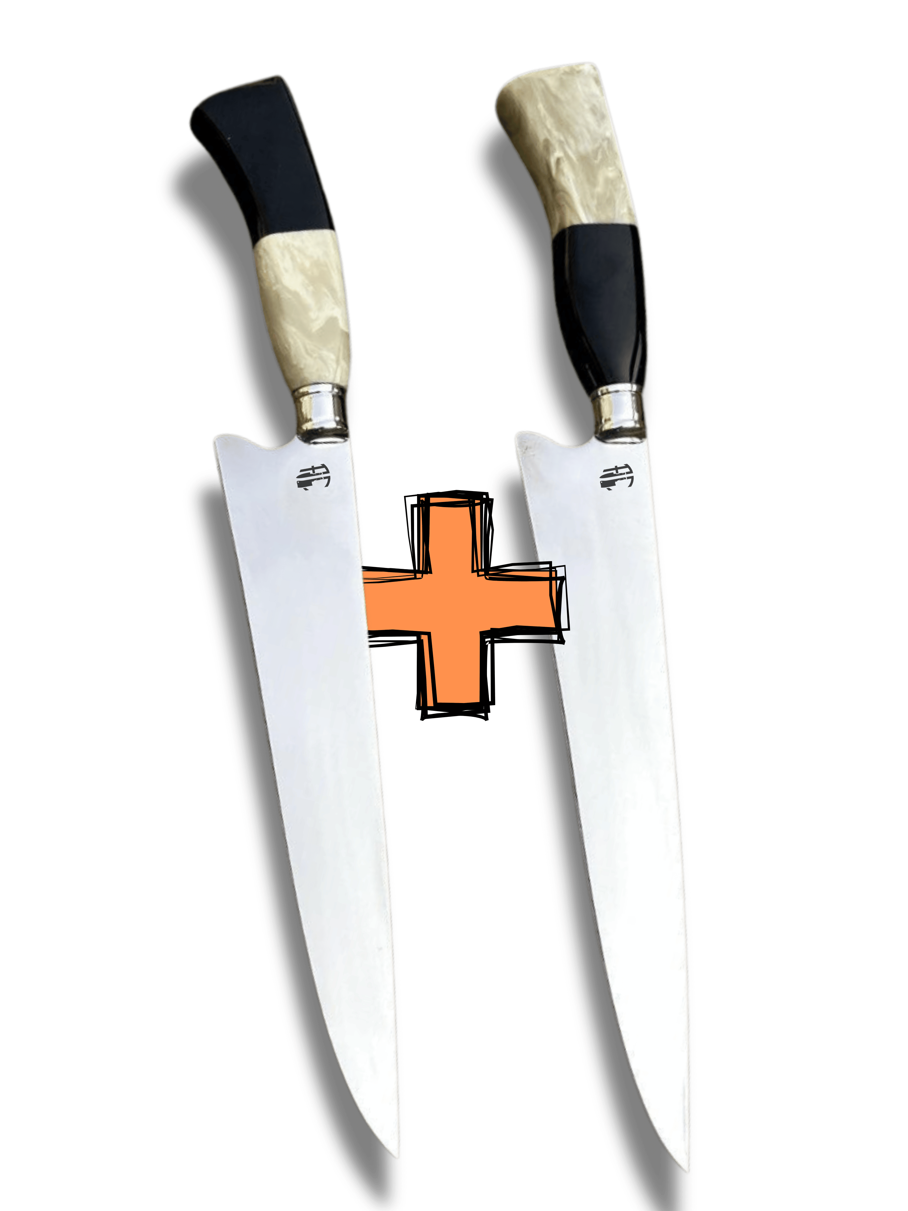 Kit 2 Facas Artesanais para Churrasco Aço Inox  | 9"