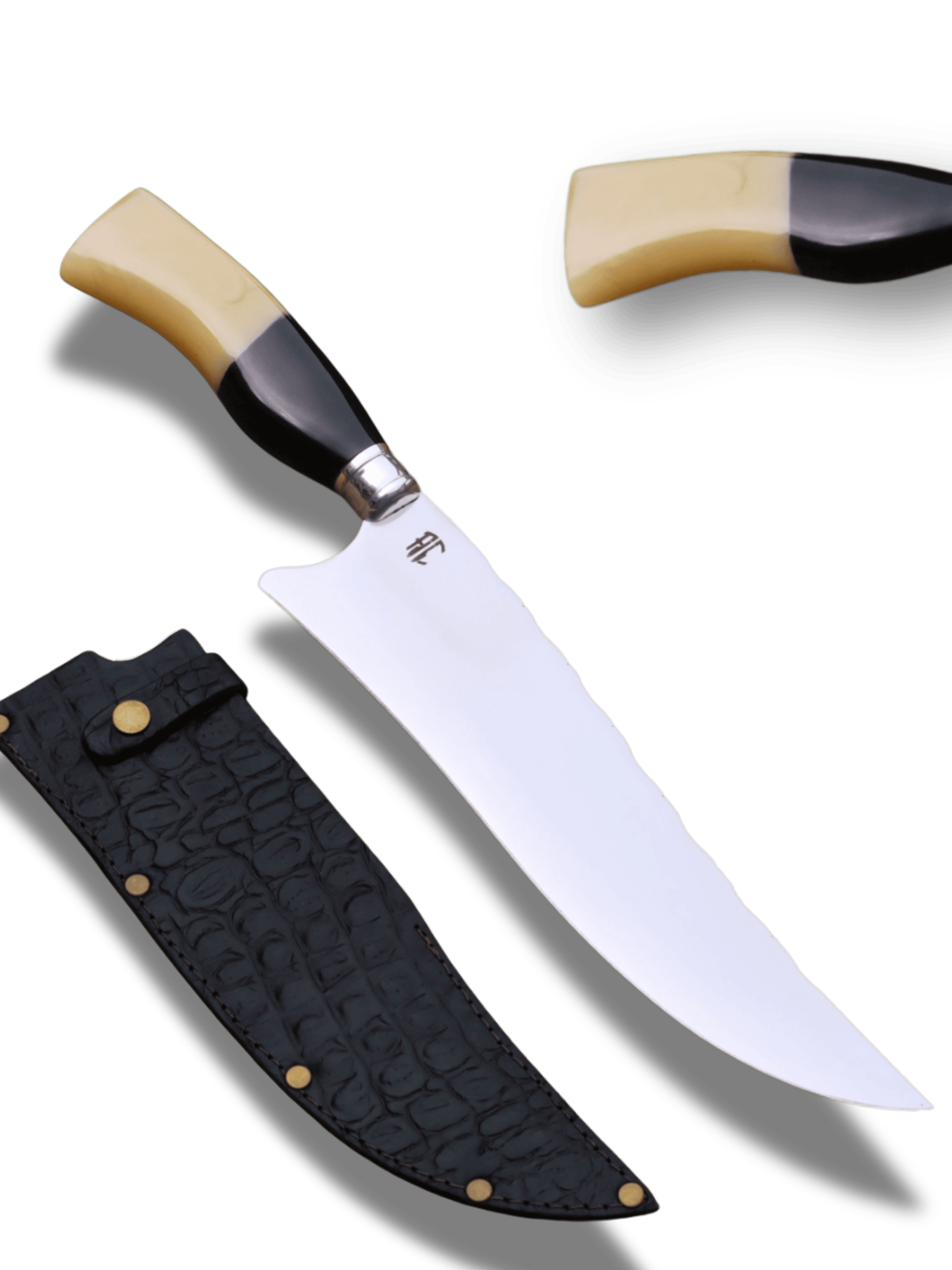Faca Churrasco Artesanal Personalizada Picanheira Cabo de Osso | Aço Inox 10"